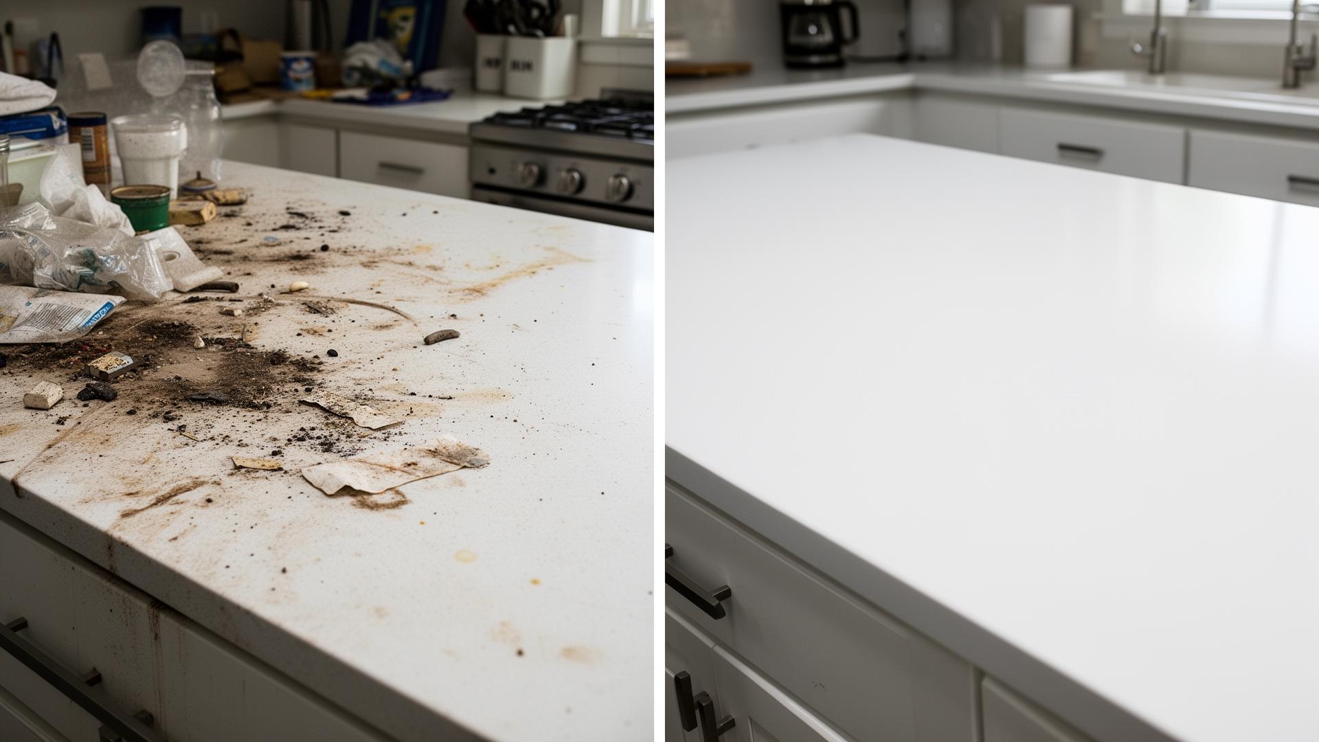Before and after cleaning